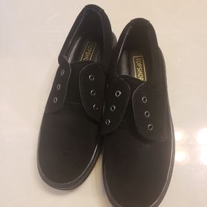 Topshop black suede laceup oxfords size 38/ 6.5